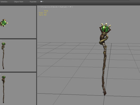 Emerald magic wand 3D-Modell