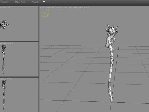 Emerald magic wand 3D Model
