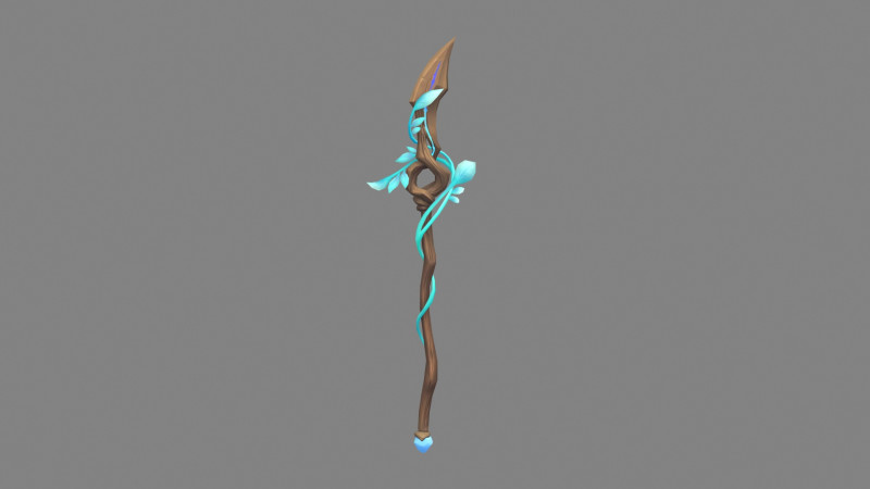 Cartoon wooden wand 3D Модель .c4d .max .obj .3ds .fbx .stl .blend 