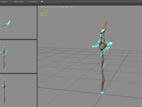 Cartoon wooden wand 3D Модель