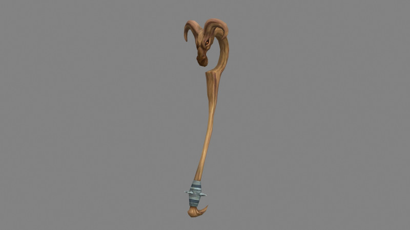 Cartoon wooden sheep head wand Modelo 3D .c4d .max .obj .3ds .fbx .stl .blend 