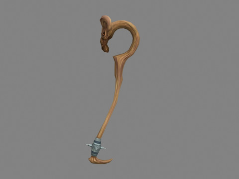 Cartoon wooden sheep head wand Modelo 3D