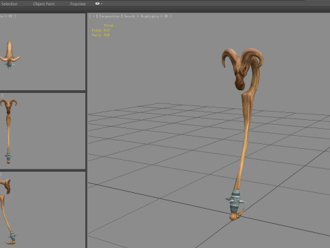 Cartoon wooden sheep head wand Modelo 3D