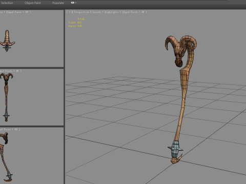 Cartoon wooden sheep head wand Modelo 3D