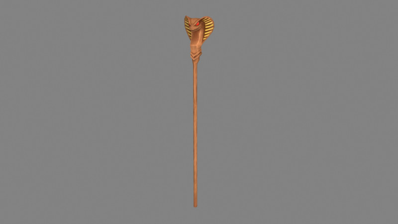 Cartoon wooden cobra wand 3D Модель .c4d .max .obj .3ds .fbx .stl .blend 