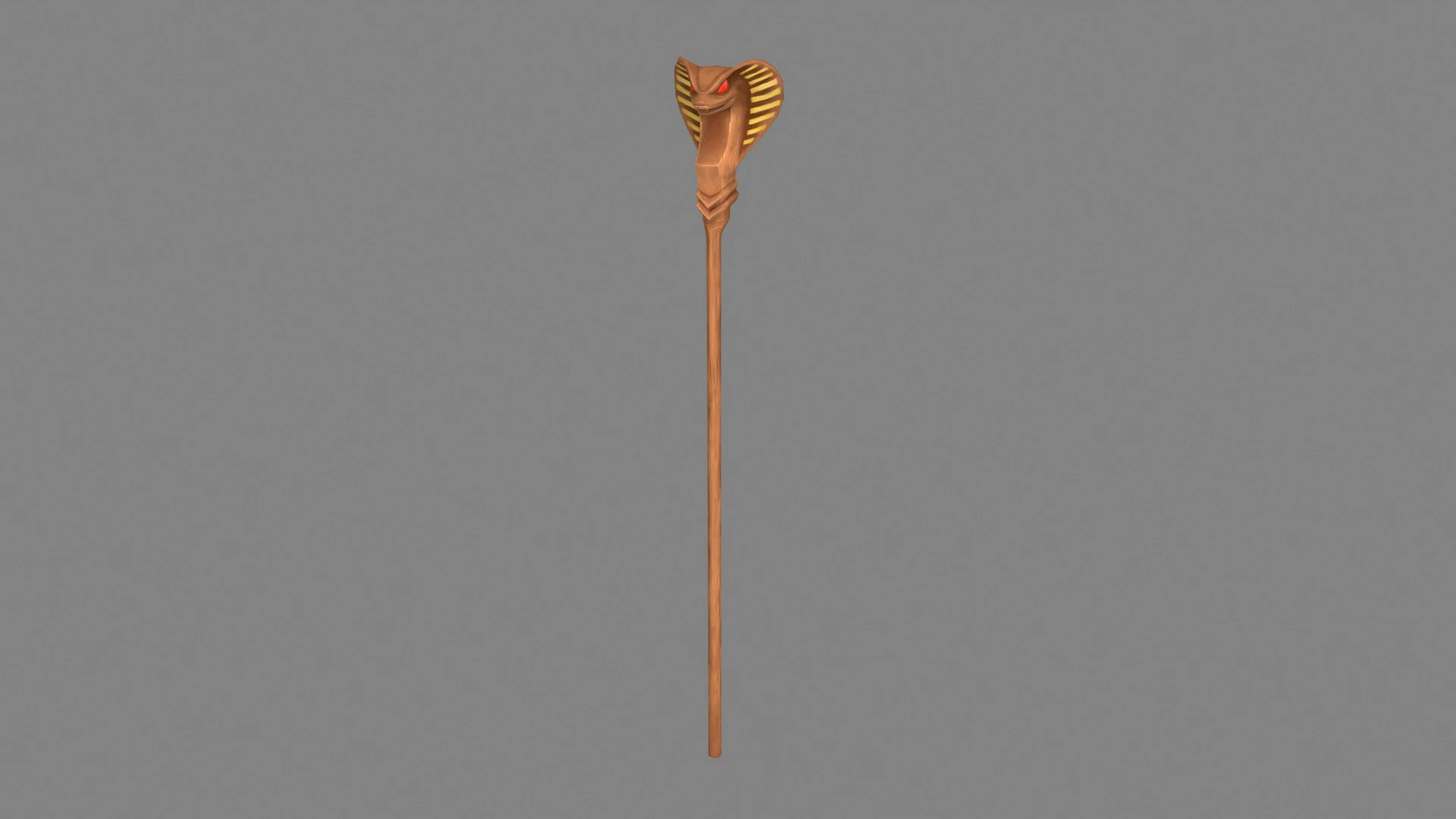 Cartoon wooden cobra wand 3D Model .c4d .max .obj .3ds .fbx .stl .blend