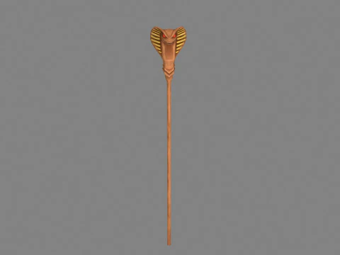 Cartoon wooden cobra wand 3D Model