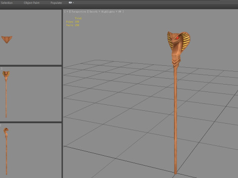 Cartoon wooden cobra wand 3D Модель