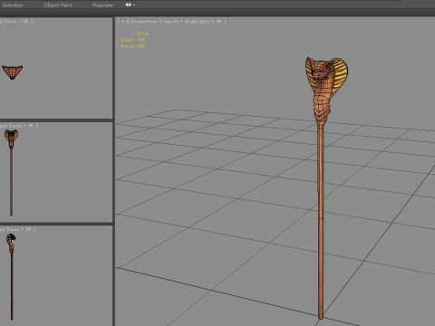 Cartoon wooden cobra wand 3D Модель