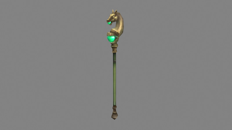 Cartoon Bronze horsehead wand Modèle 3D .c4d .max .obj .3ds .fbx .stl .blend 