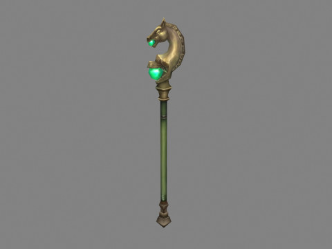 Cartoon Bronze horsehead wand Modèle 3D