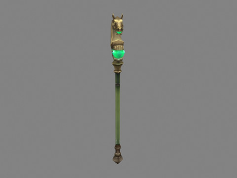 Cartoon Bronze horsehead wand Modèle 3D