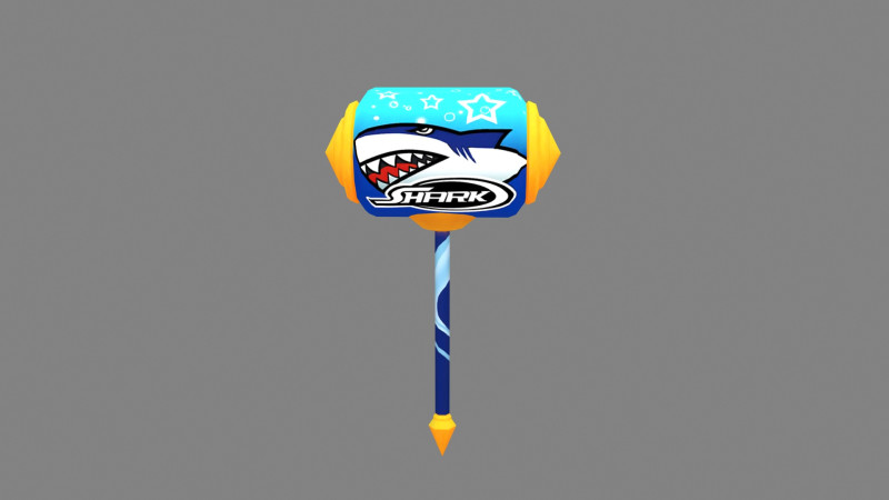 Cartoon inflatable hammer toy - Shark pattern 3D Модель .c4d .max .obj .3ds .fbx .stl .blend 
