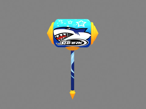 Cartoon inflatable hammer toy - Shark pattern 3D Model