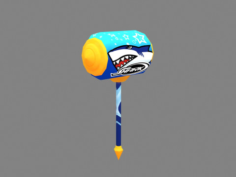 Cartoon inflatable hammer toy - Shark pattern 3D Модель
