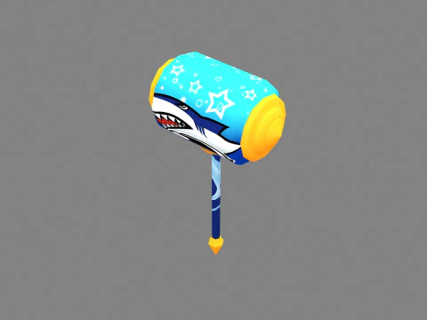 Cartoon inflatable hammer toy - Shark pattern 3D Model