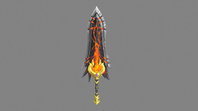 Golden dragon lava sword Model 3D .c4d .max .obj .3ds .fbx .stl .blend 