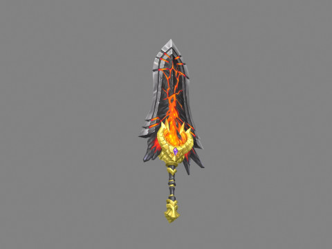 Golden dragon lava sword Model 3D