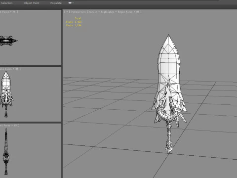 Spada di lava del drago d'oro Modello 3D
