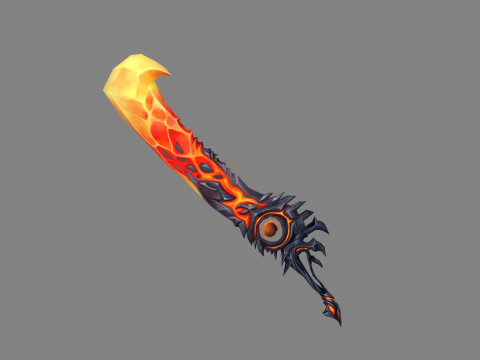 Cartoon lava sword 3D Model
