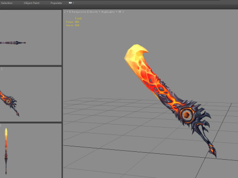 Cartoon lava sword 3D-Modell