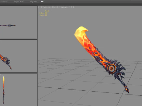 Cartoon lava sword 3D Model