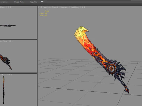 Cartoon lava sword 3D Model