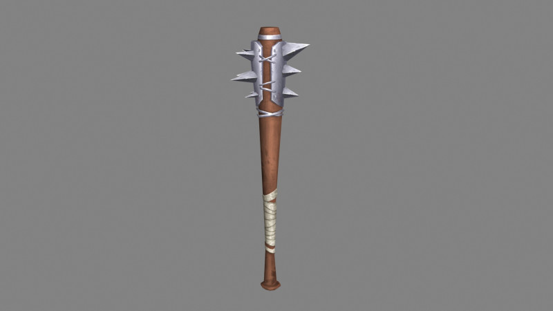 Mace - spiked club - Baseball bat 3D Model .c4d .max .obj .3ds .fbx .stl .blend 