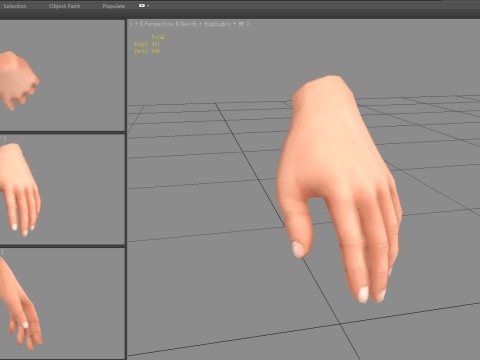 The left hand 3D मॉडल