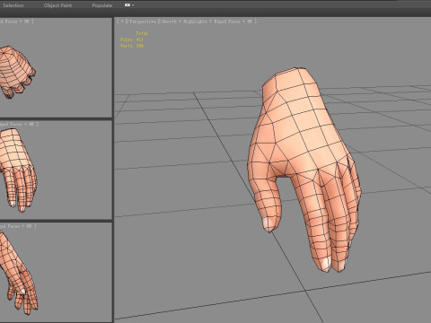 The left hand 3D मॉडल