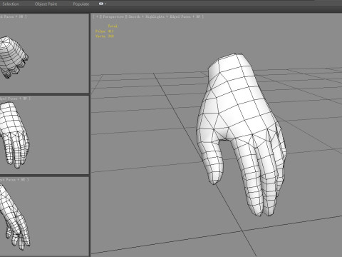 The left hand 3D मॉडल