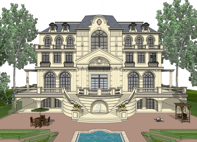 domilli sketchup house plan 3Dモデル .c4d .max .obj .3ds .fbx .stl .blend