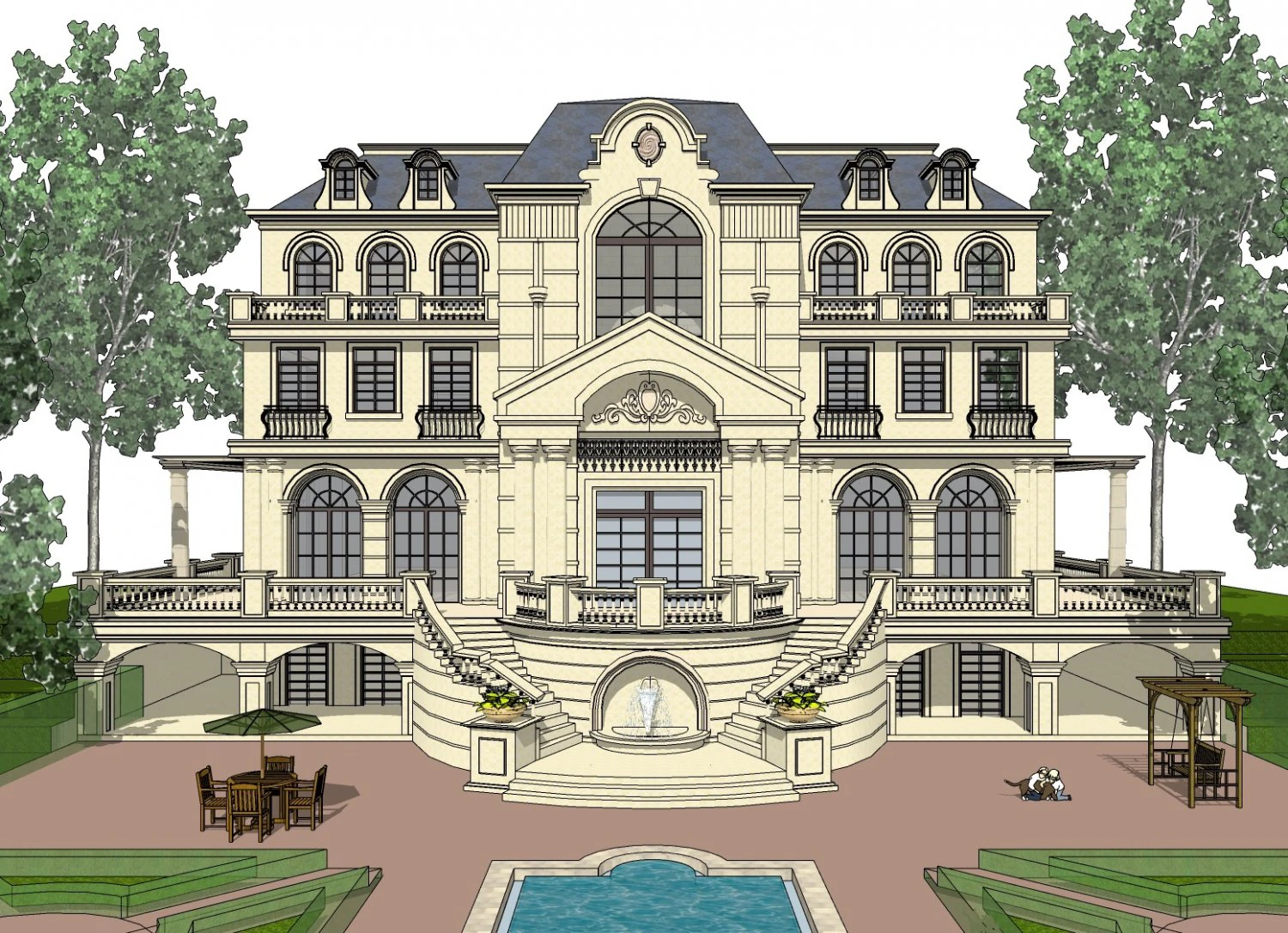 domilli sketchup house plan 3D Model .c4d .max .obj .3ds .fbx .stl .blend