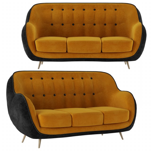 sofa 3 seater 3D Model .c4d .max .obj .3ds .fbx .stl .blend 