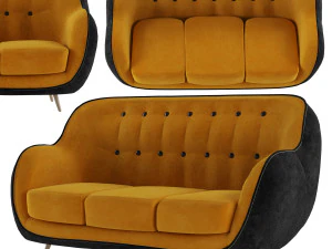 диван 3-местный 3D Модель