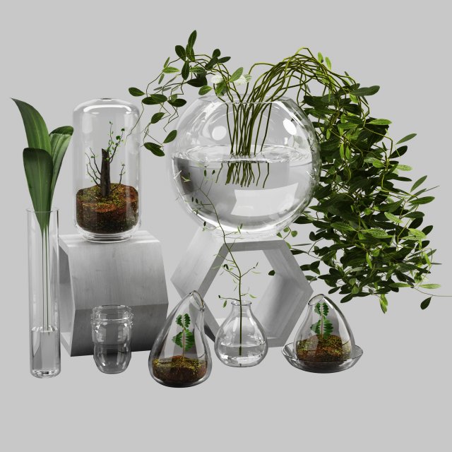decorative pot set 01 3D 모델 .c4d .max .obj .3ds .fbx .stl .blend 