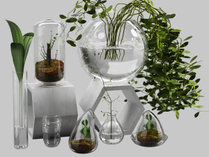 decorative pot set 01 3D Model