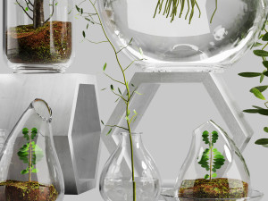 decorative pot set 01 3D 모델