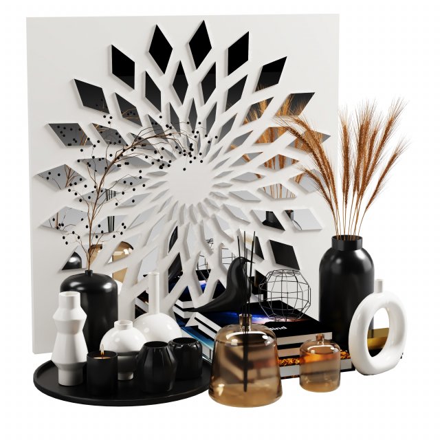 decorative set 02 Model 3D .c4d .max .obj .3ds .fbx .stl .blend 