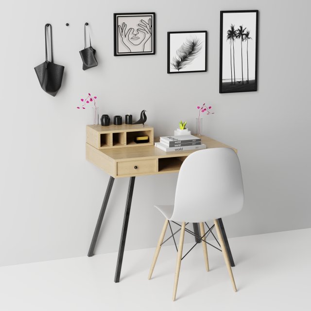 desk 01 Modèle 3D .c4d .max .obj .3ds .fbx .stl .blend 