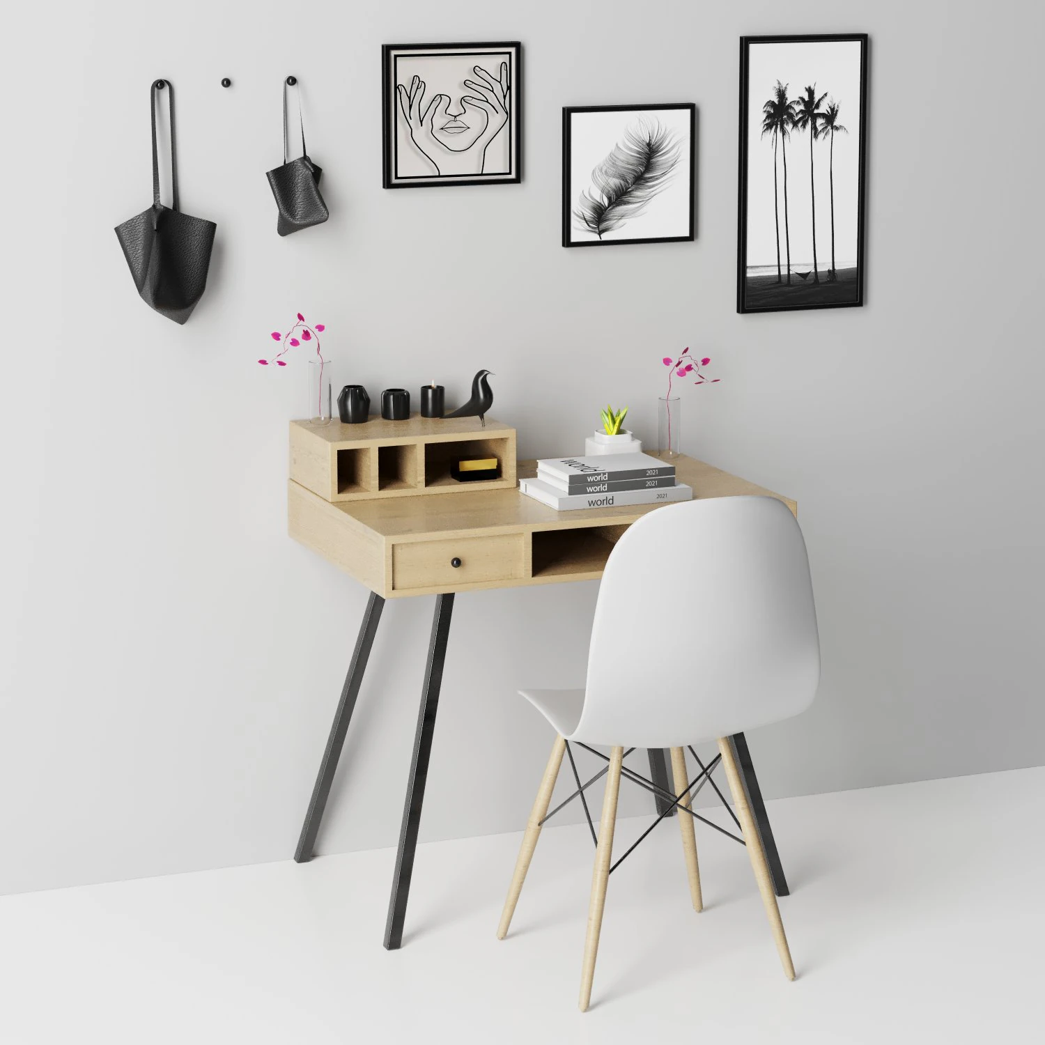 desk 01 3D Model .c4d .max .obj .3ds .fbx .stl .blend 