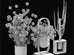 decorative pot set 06 Modèle 3D