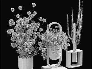 장식화분세트06 3D 모델