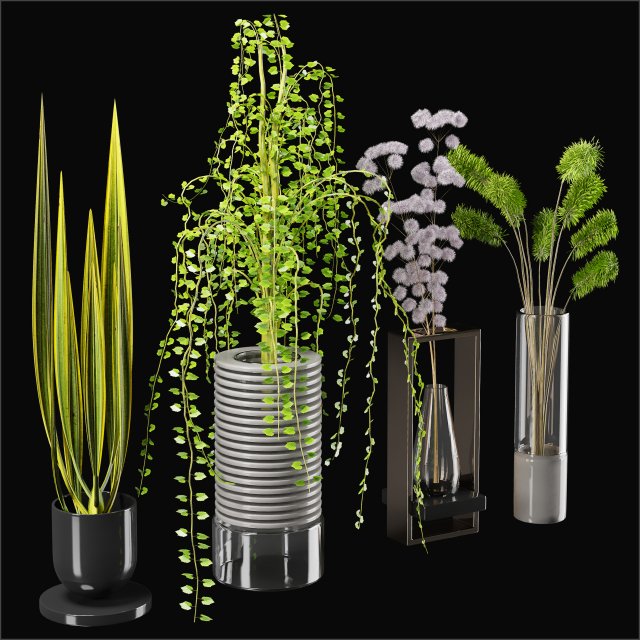 decorative pot set 07 Model 3D .c4d .max .obj .3ds .fbx .stl .blend 