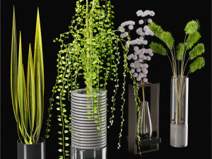 juego de macetas decorativas 07 Modelo 3D