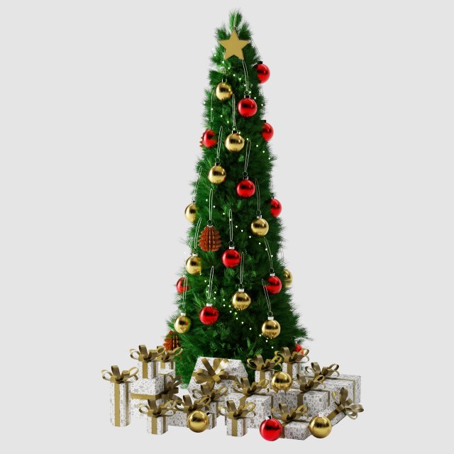 christmas tree 3D Model .c4d .max .obj .3ds .fbx .stl .blend 