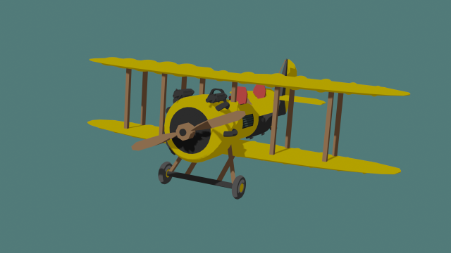 old plane low-poly Modello 3D .c4d .max .obj .3ds .fbx .stl .blend 
