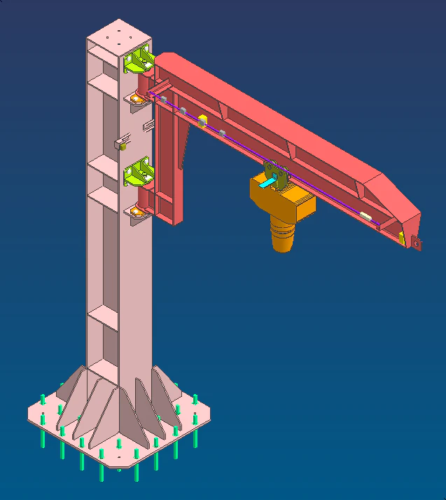 jib crane 3D Model .c4d .max .obj .3ds .fbx .stl .blend
