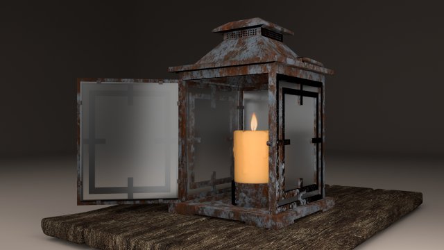 candle in lantern Model 3D .c4d .max .obj .3ds .fbx .stl .blend 