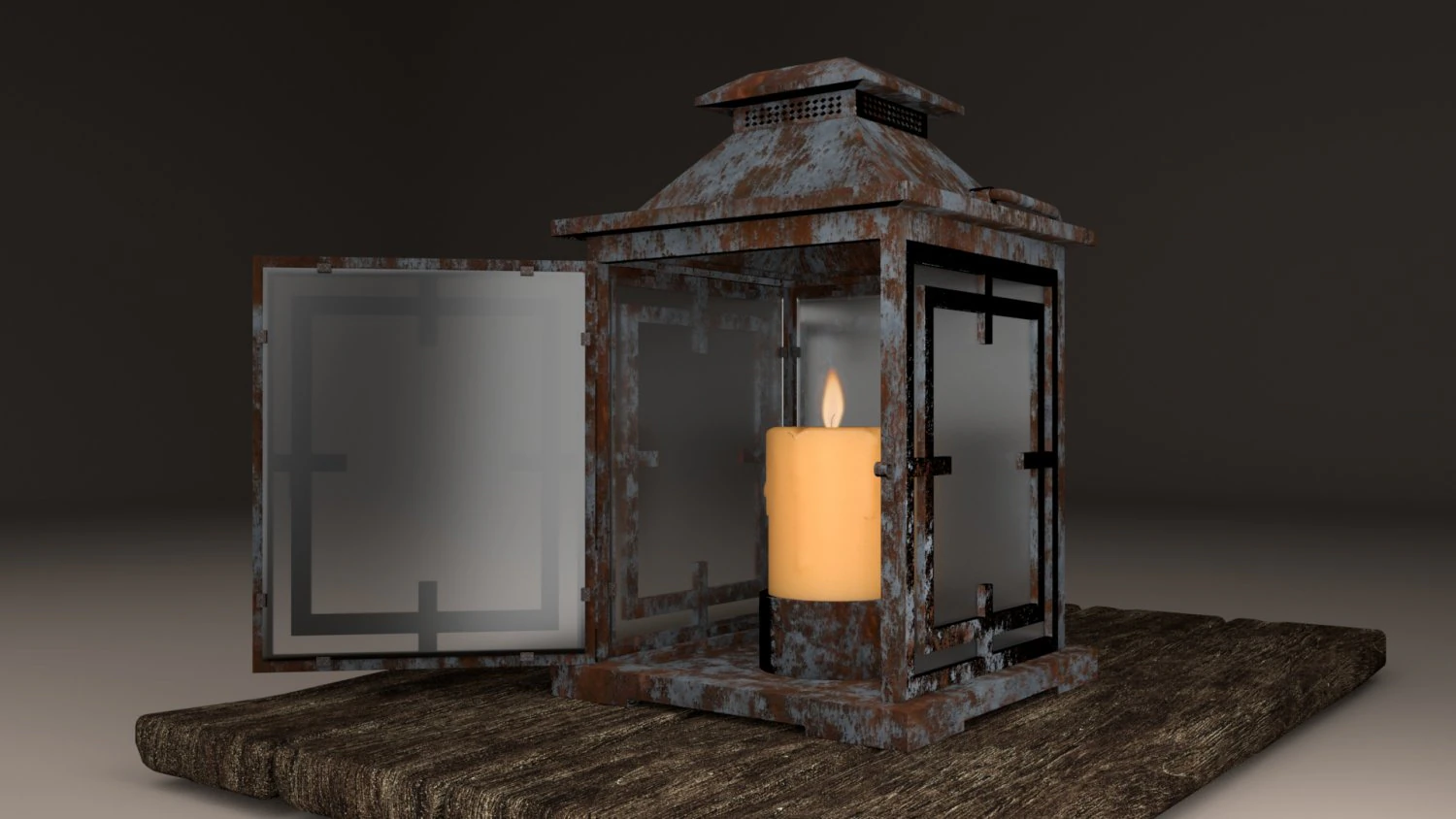 candle in lantern 3D Model .c4d .max .obj .3ds .fbx .stl .blend 